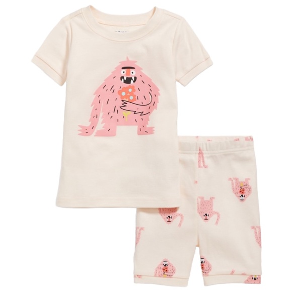 2pc Pajamas Top & Short Big Foot Monster Set Snug-Fit Unisex PJs Size 5T New - Picture 1 of 12